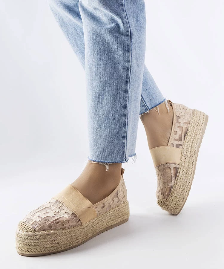 Różowe siateczkowe espadryle Bateliers