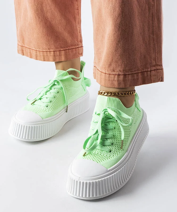 Zielone trampki z elastyczną cholewką Jardine