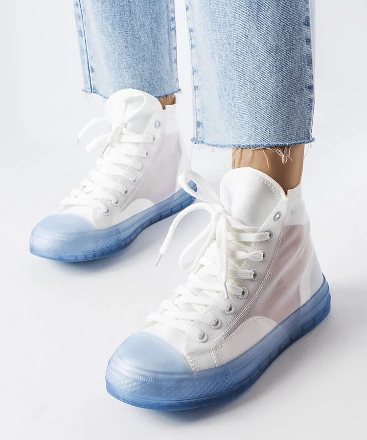 Biało-niebieskie trampki za kostkę Nanterre