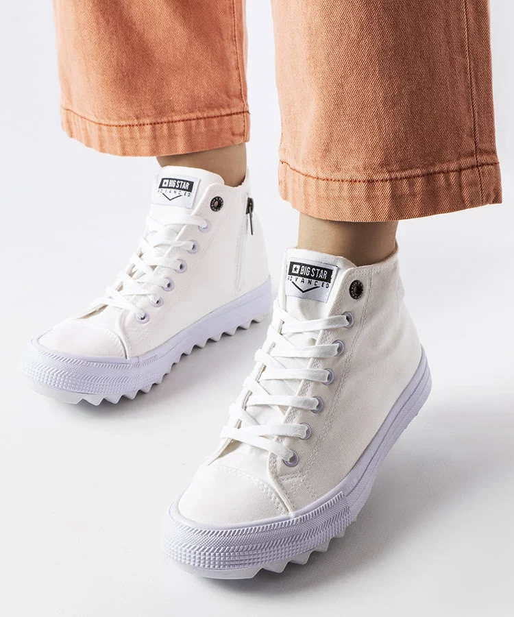 Białe trampki za kostkę Big Star FF274241