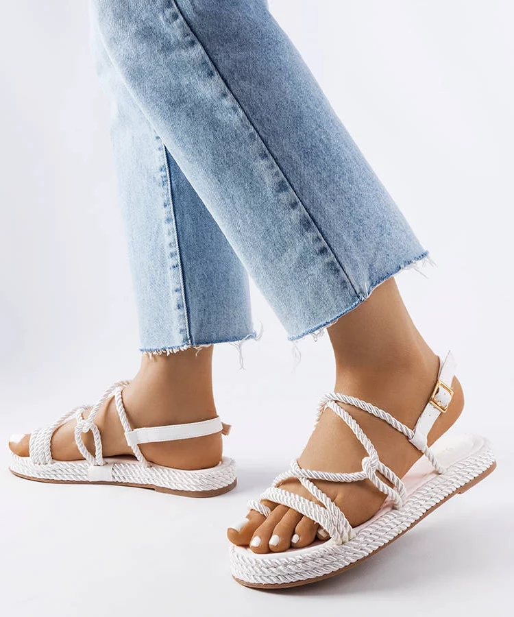 Białe plecione sandały Burwell