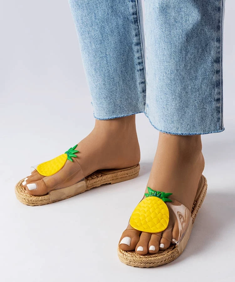 Transparentne klapki z ananasem Foddie
