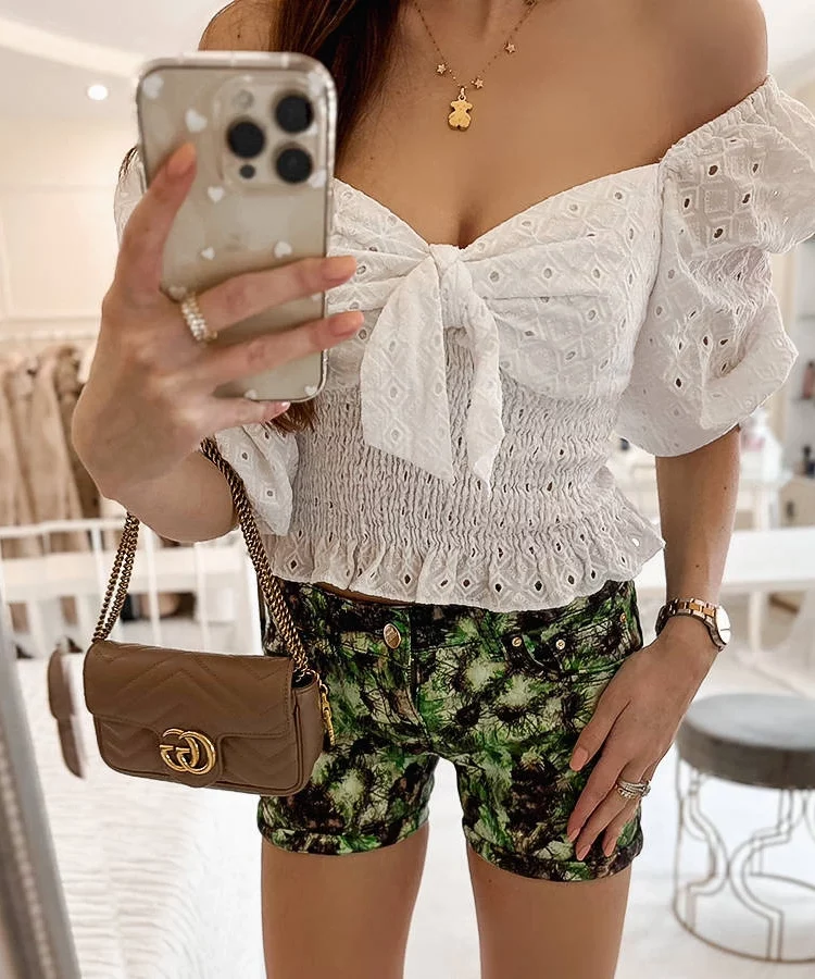 Zielone krótkie szorty damskie Imana