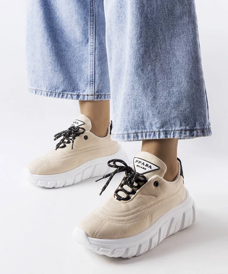 Beżowe sneakersy Aisys