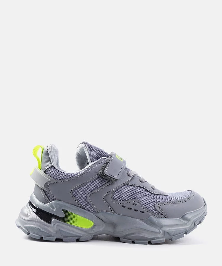 Szare dziecięce sneakersy na rzepy Ansel