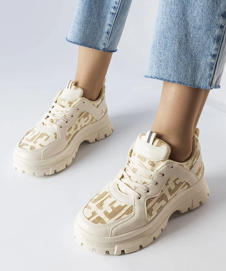 Beżowe masywne sneakersy Brunswick