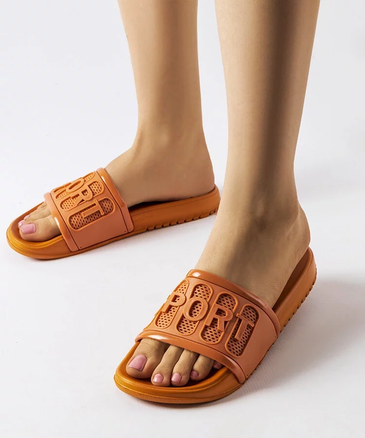 Pomarańczowe gumowe klapki Moiariello