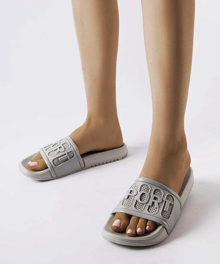 Szare gumowe klapki Moiariello