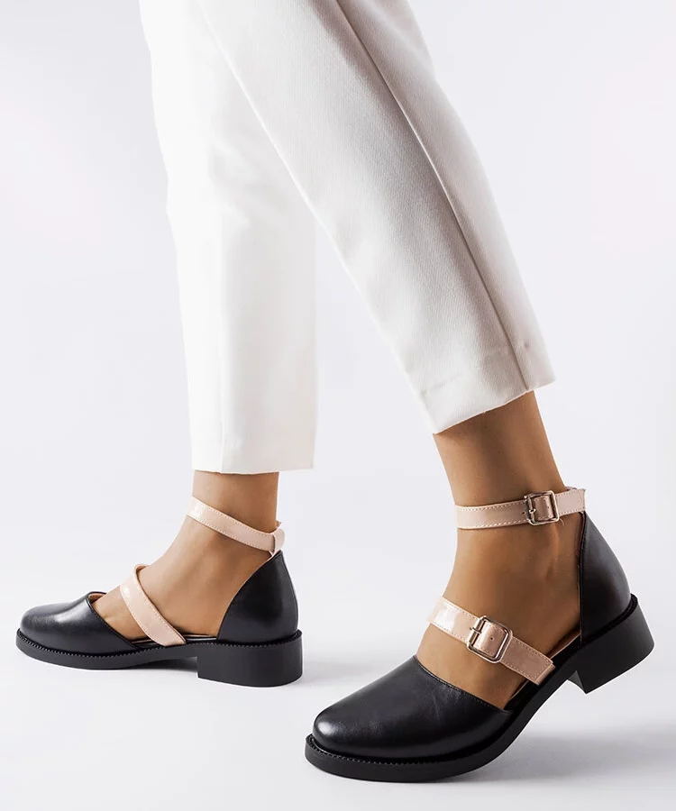 Czarne  baleriny ze sprzączką Josiane