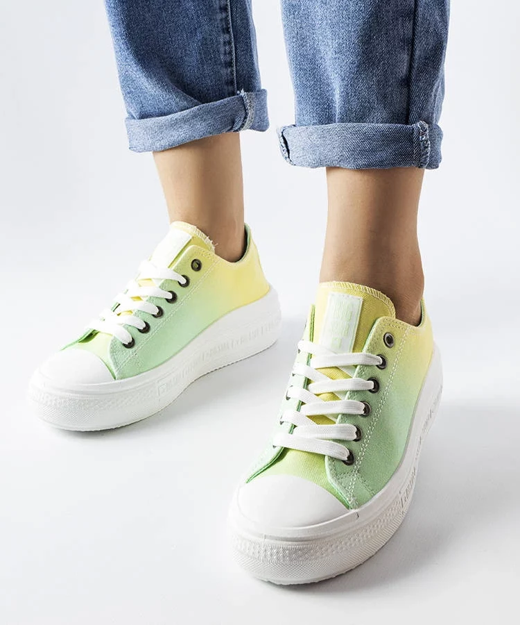 Żółto-zielone trampki Big Star LL274A186