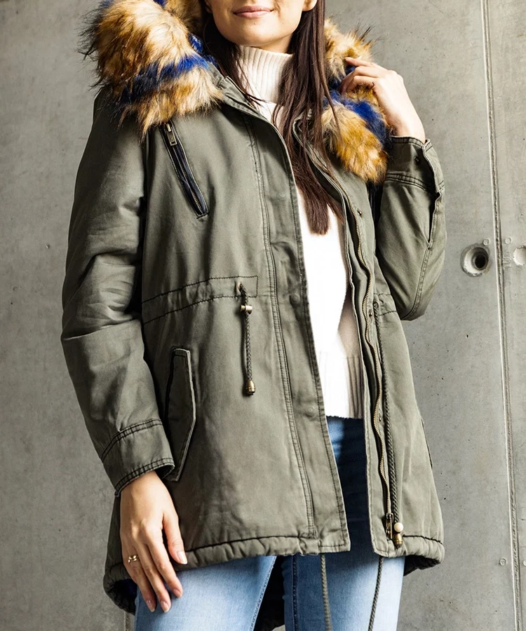 Damska zielona zimowa parka Cleland