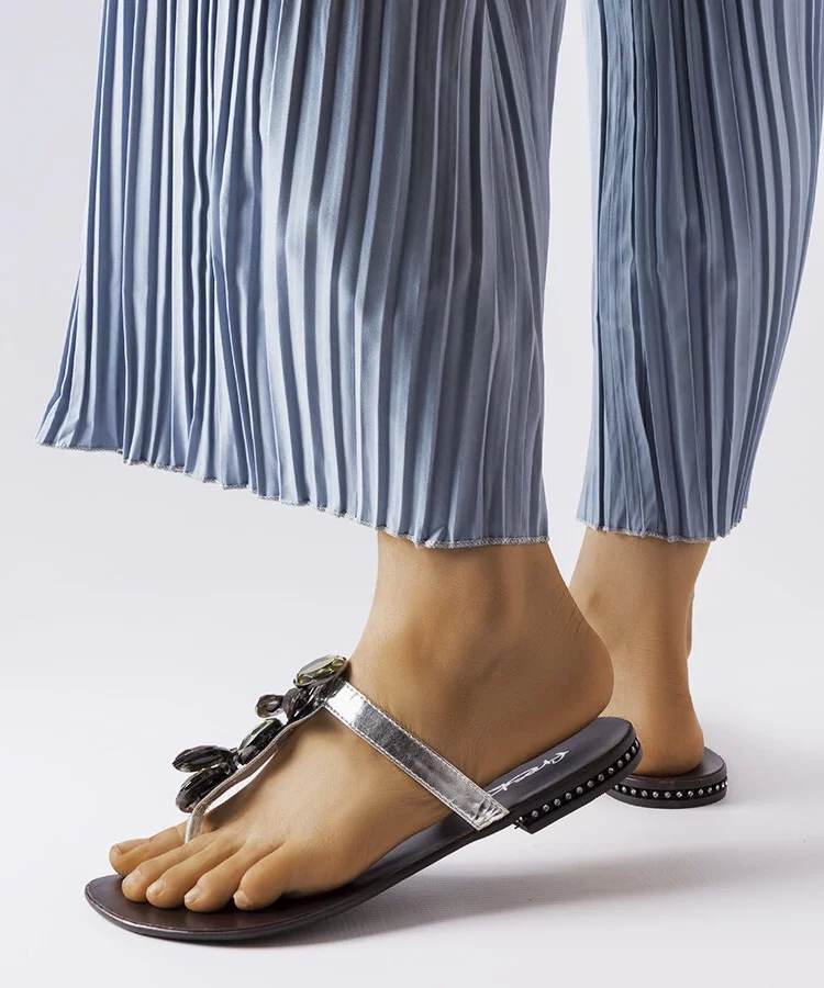 Srebne eleganckie japonki Zarattini