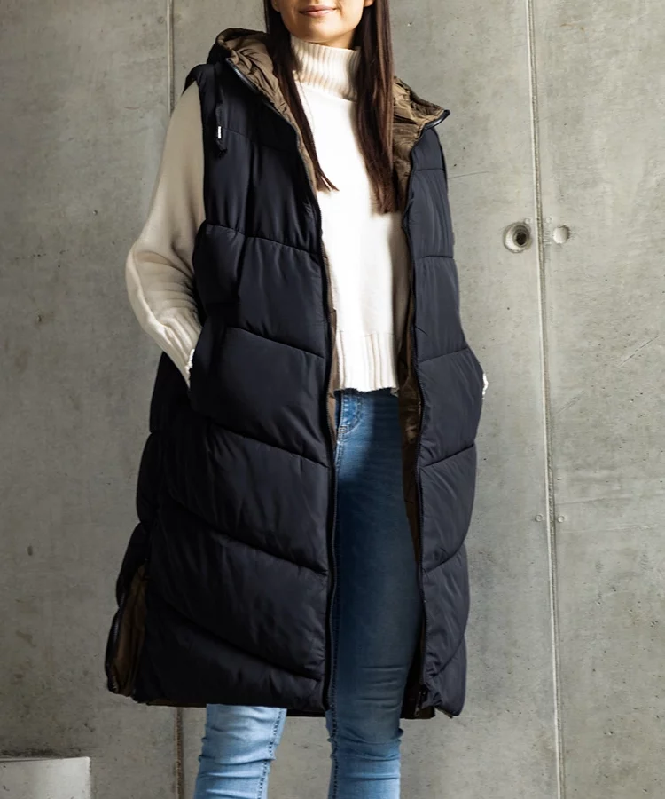 Czarno-zielona dwustronna kamizelka Simona