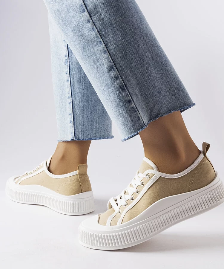 Beżowe trampki na platformie Alfianello