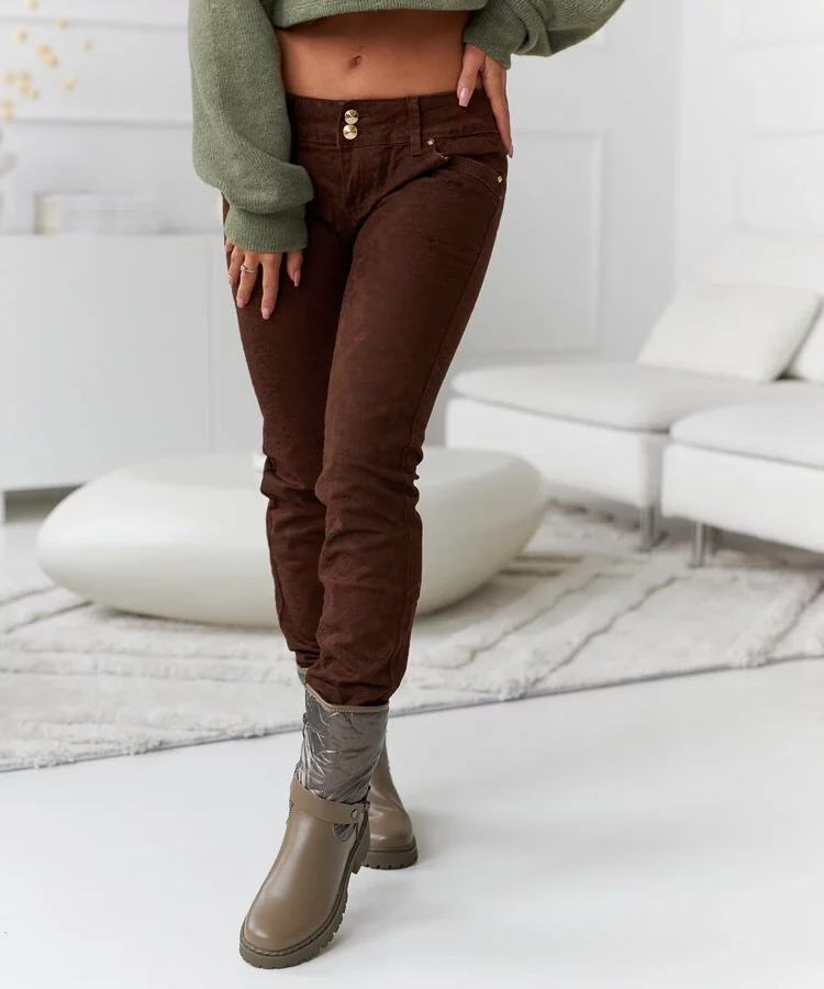 Brązowe wzorzyste spodnie Lévesque