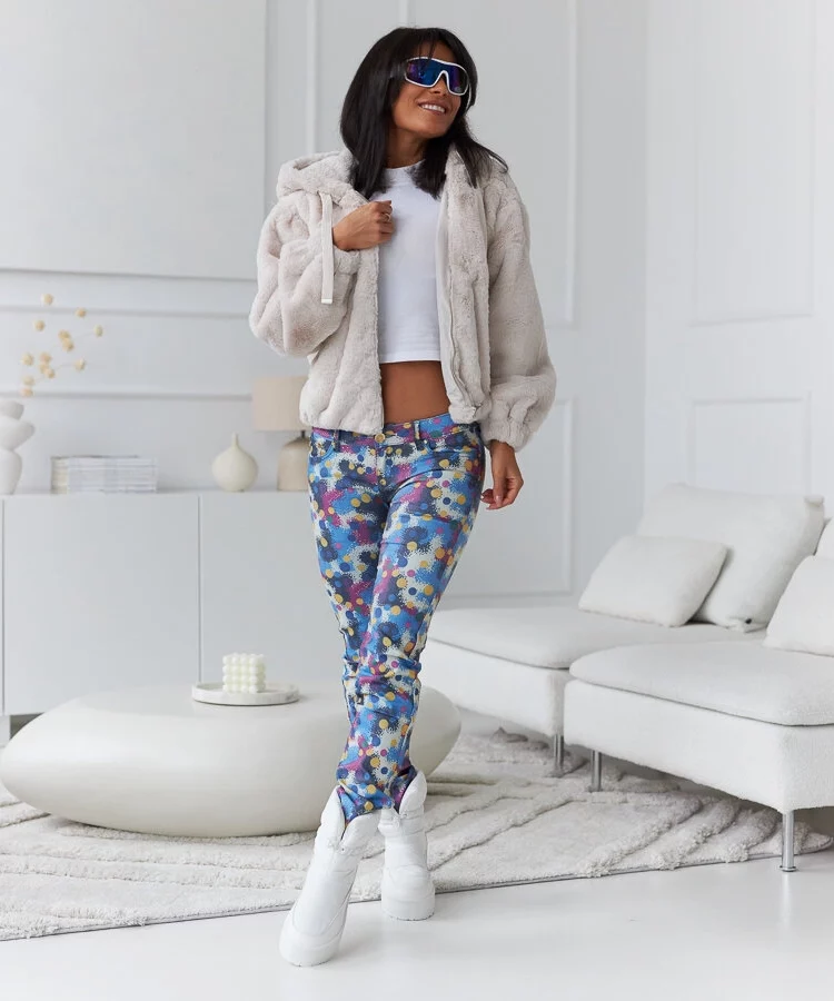 Kolorowe spodnie w grochy Morningview