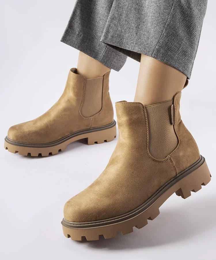 Beżowe botki ocieplane Big Star MM274373