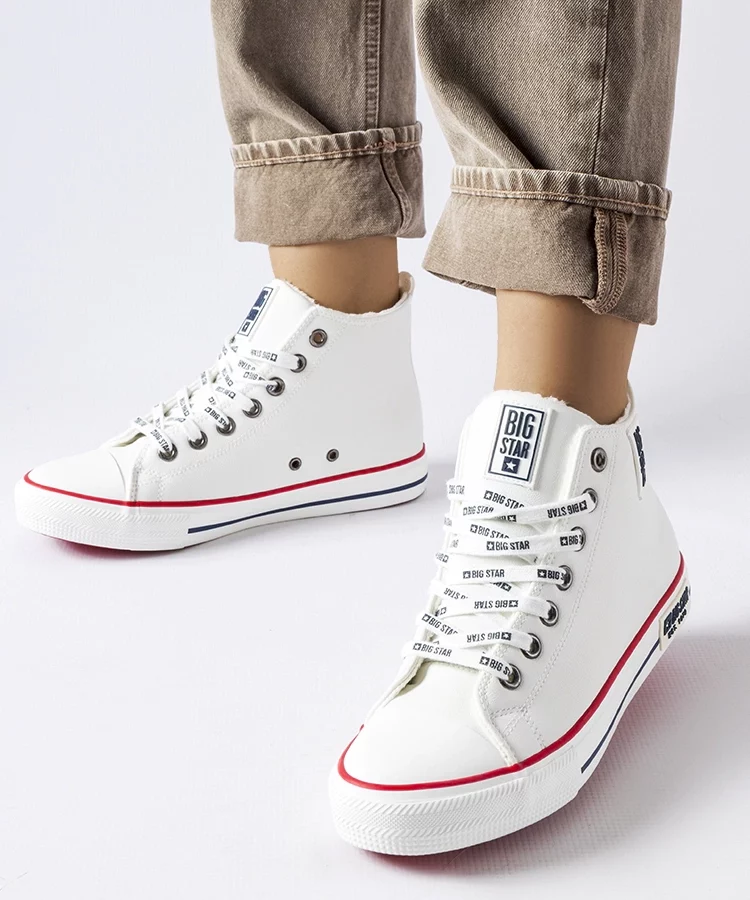 Białe ocieplane trampki Big Star KK274597