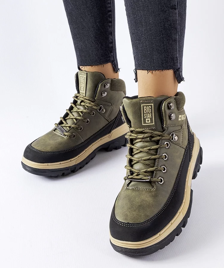 Zielone młodzieżowe buty Big Star KK274220