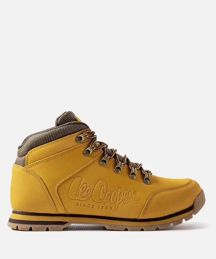 Żółte skórzane buty Lee Cooper LCJ-21-01-0706M