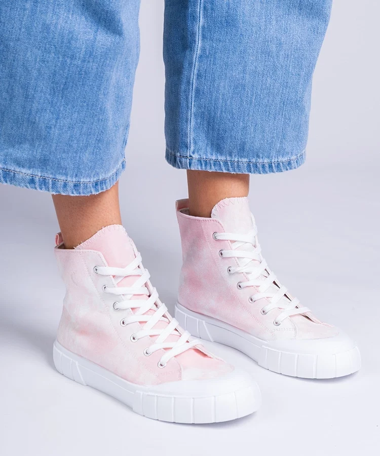 Różowe trampki za kostkę Citta