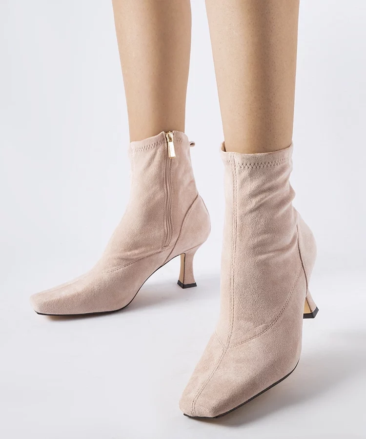 Różowe botki na niskim obcasie Lucerne