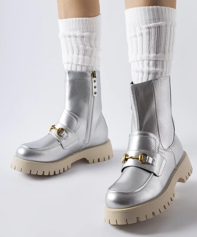 Srebrne ocieplane botki Overlook