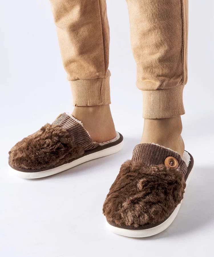 Brązowe ocieplane kapcie Lakeland