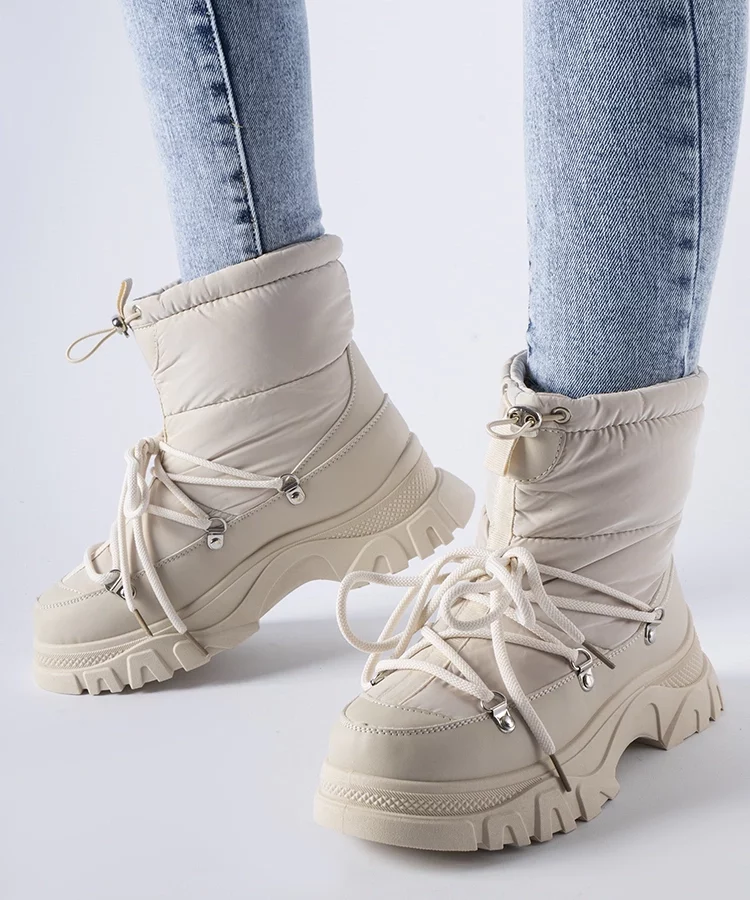 Beżowe ocieplane śniegowce Aubine