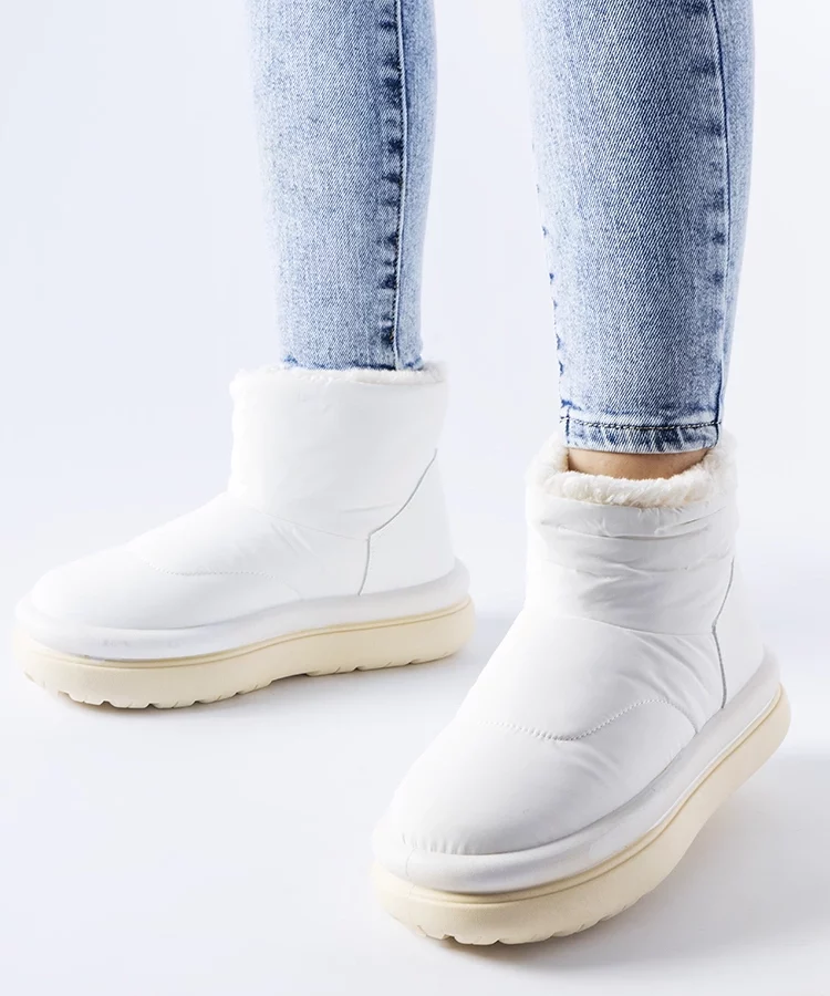 Białe ocieplane śniegowce Linwood