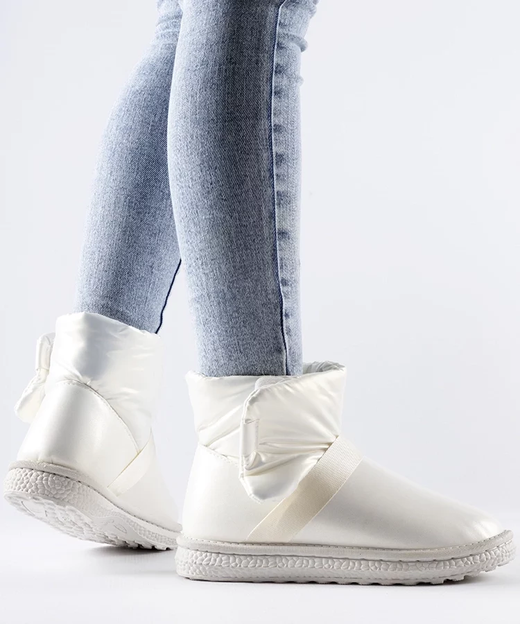 Beżowe połyskujące krótkie śniegowce Delaune