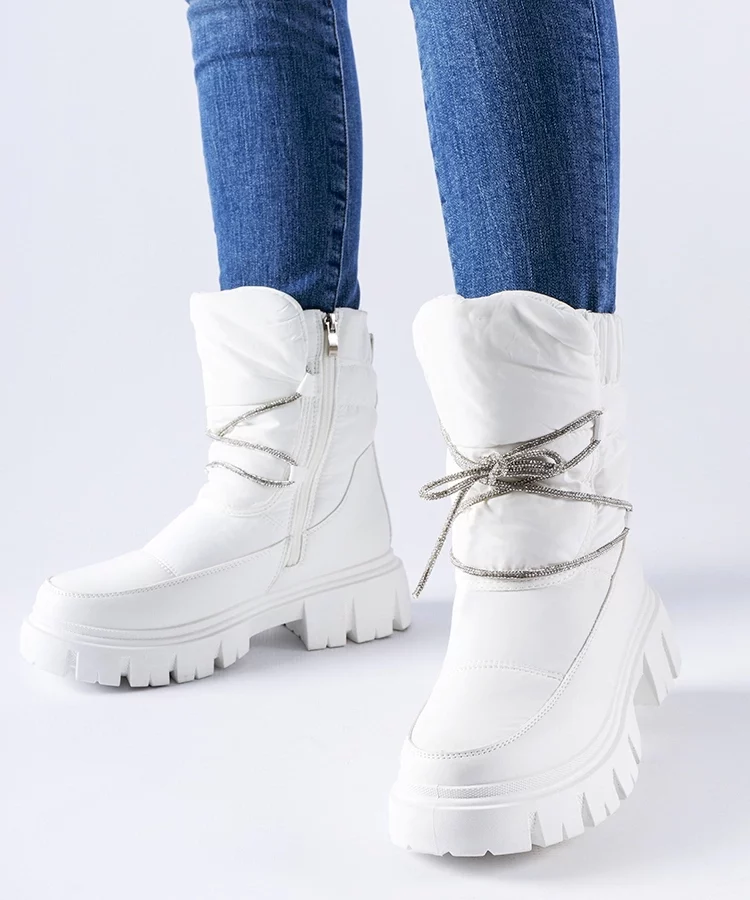 Białe śniegowce z cyrkoniami Pettenasco