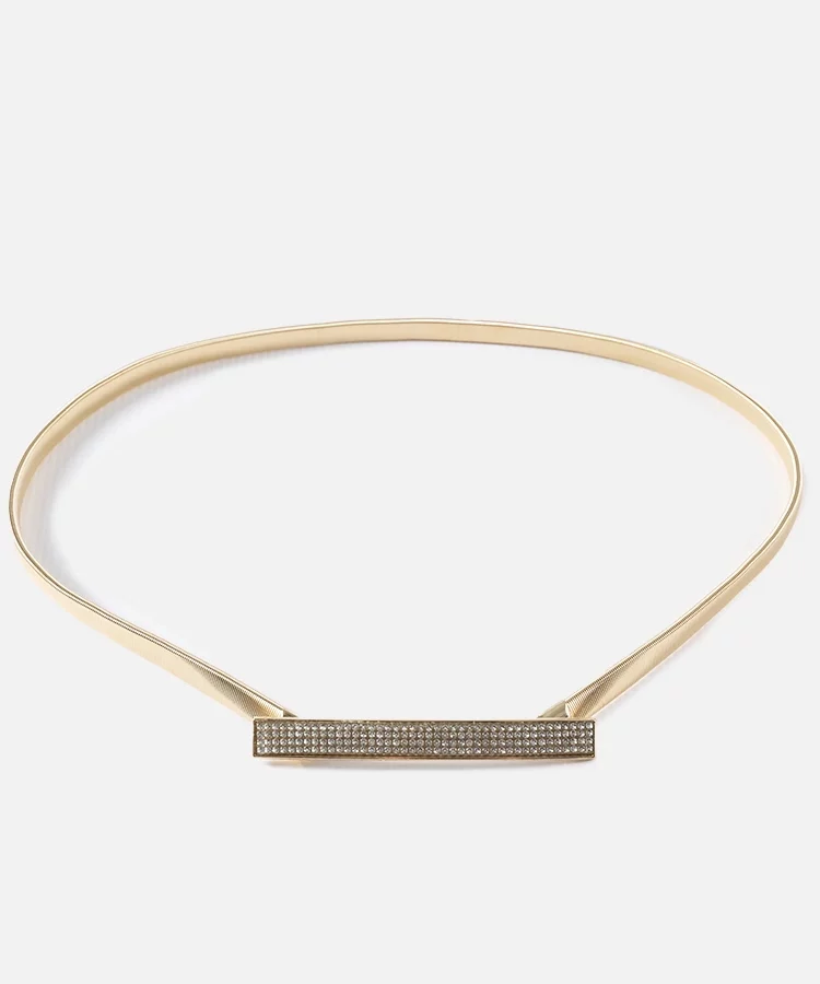 Złoty elastyczny pasek z cyrkoniami Bartolo