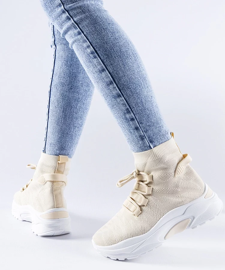 Beżowe wysokie sneakersy Vigatto