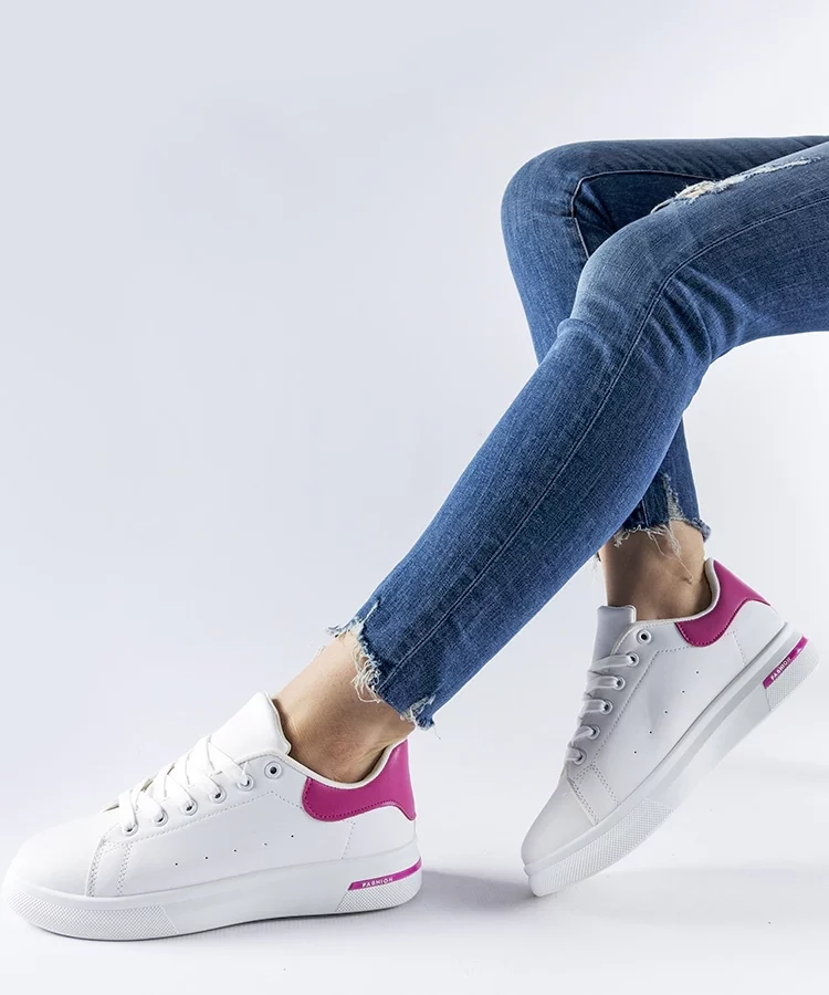 Biało-różowe sneakersy Leland