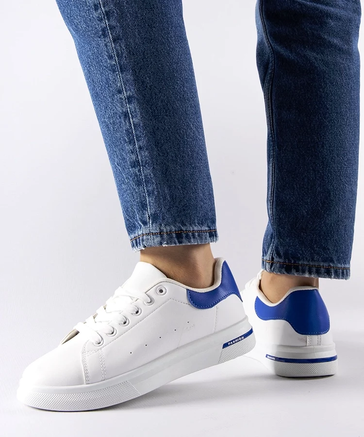 Biało-granatowe sneakersy Leland