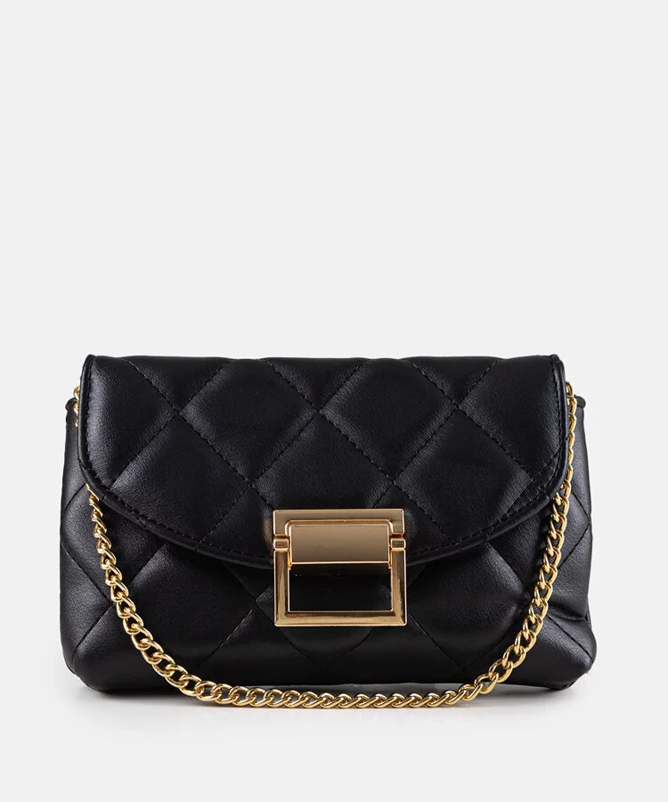 Czarna mała pikowana torebka Vermilion