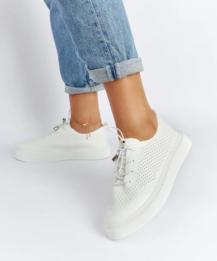 Białe perforowane tenisówki Laytonville
