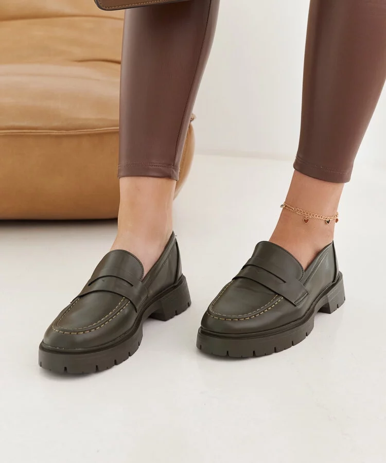 Zielone mokasyny Maybritt