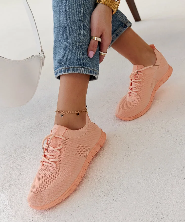 Różowe materiałowe sneakersy Erminio