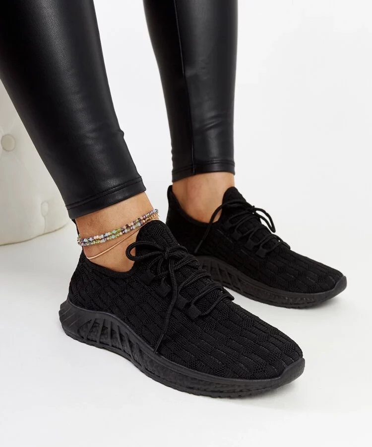 Czarne materiałowe sneakersy Milena