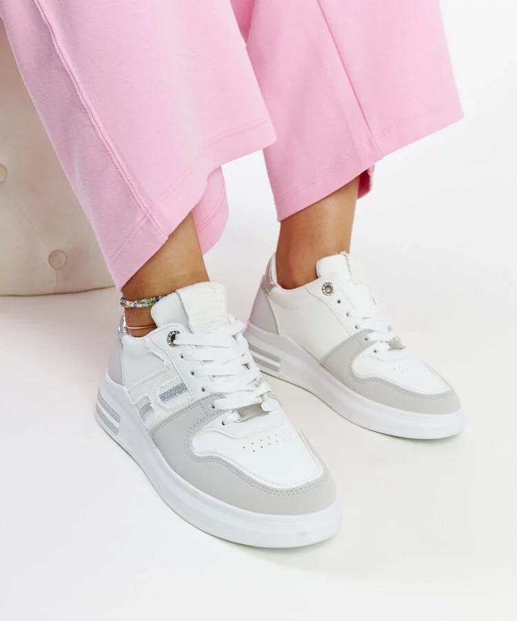 Biało-szare sneakersy na platformie Negisti