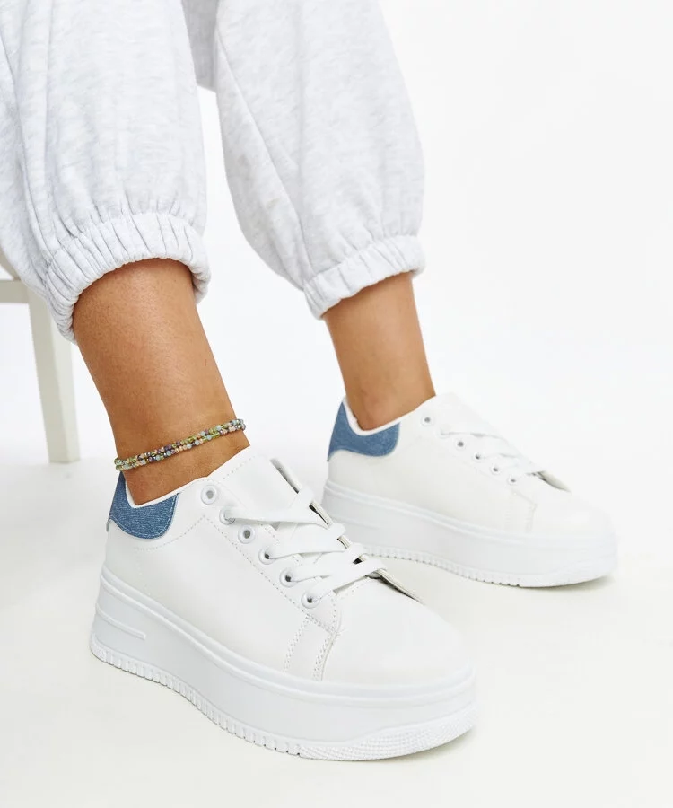 Białe buty sportowe na platformie Ottavia