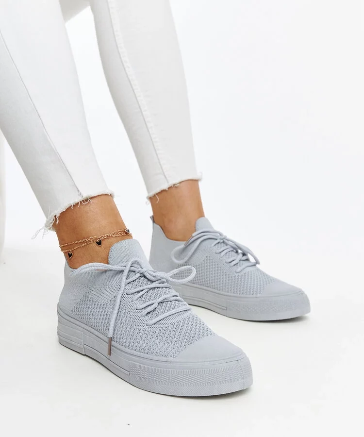 Szare lekkie trampki sportowe Senaida