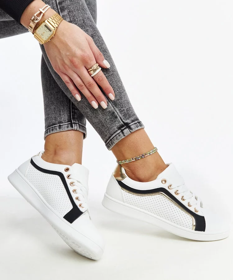 Biało-czarne sneakersy na platformie Amala