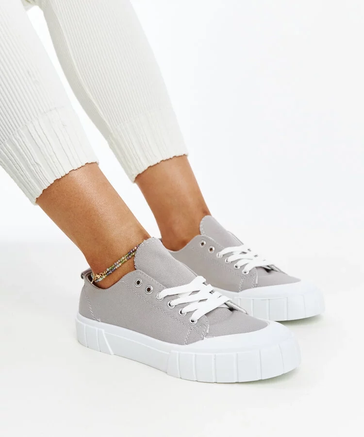 Szare materiałowe trampki Eduarda