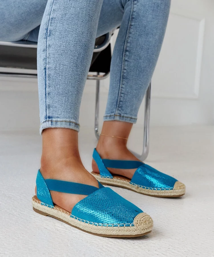 Niebieskie espadryle z odkrytą piętą Tharna