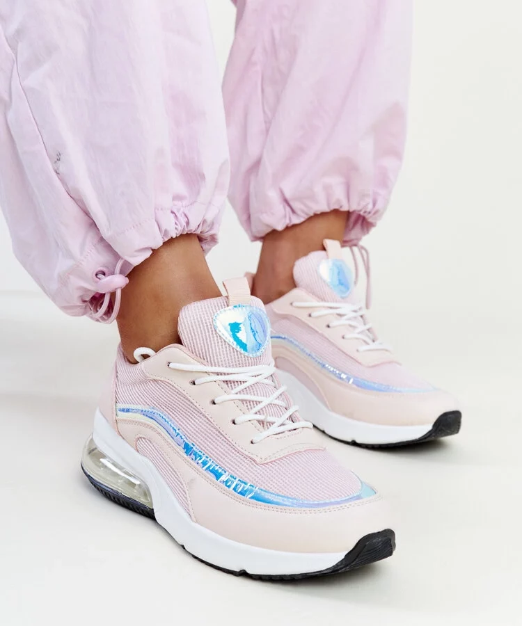 Różowe sneakersy z hologramem Jelka