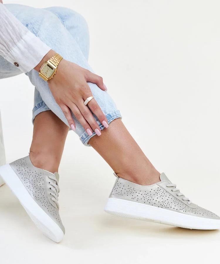 Złote tenisówki eko skóra Whitley