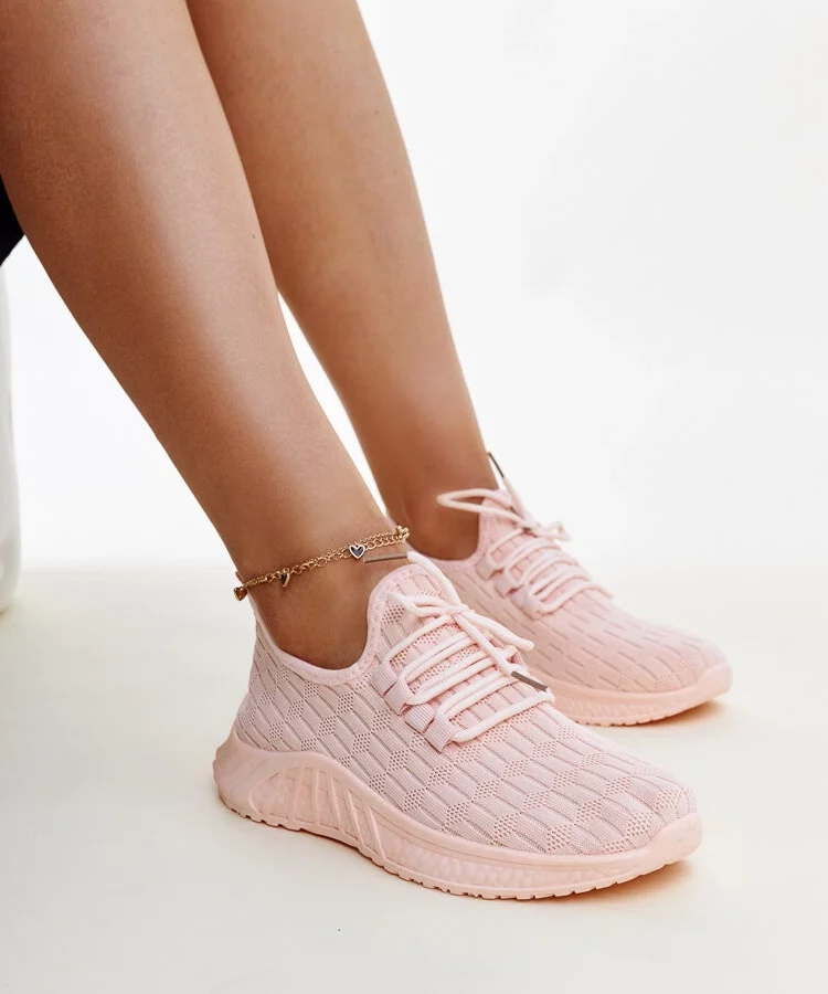 Różowe materiałowe sneakersy Milena